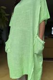 Made in Italy Milo Cotton Slouch Sac Dress Twist of Lime